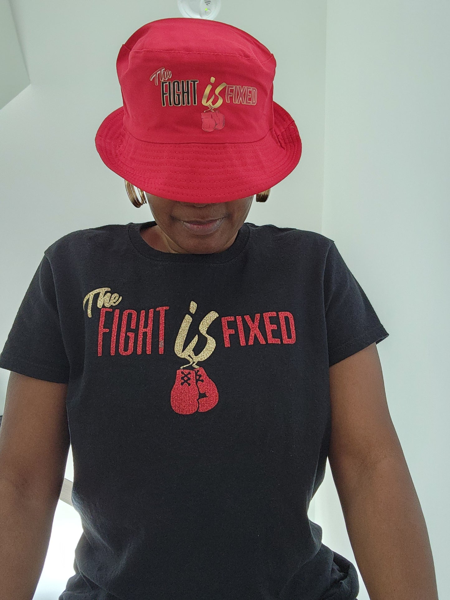 Red Bucket Hat - Boxing Gloves Logo - The Fight Is Fixed®