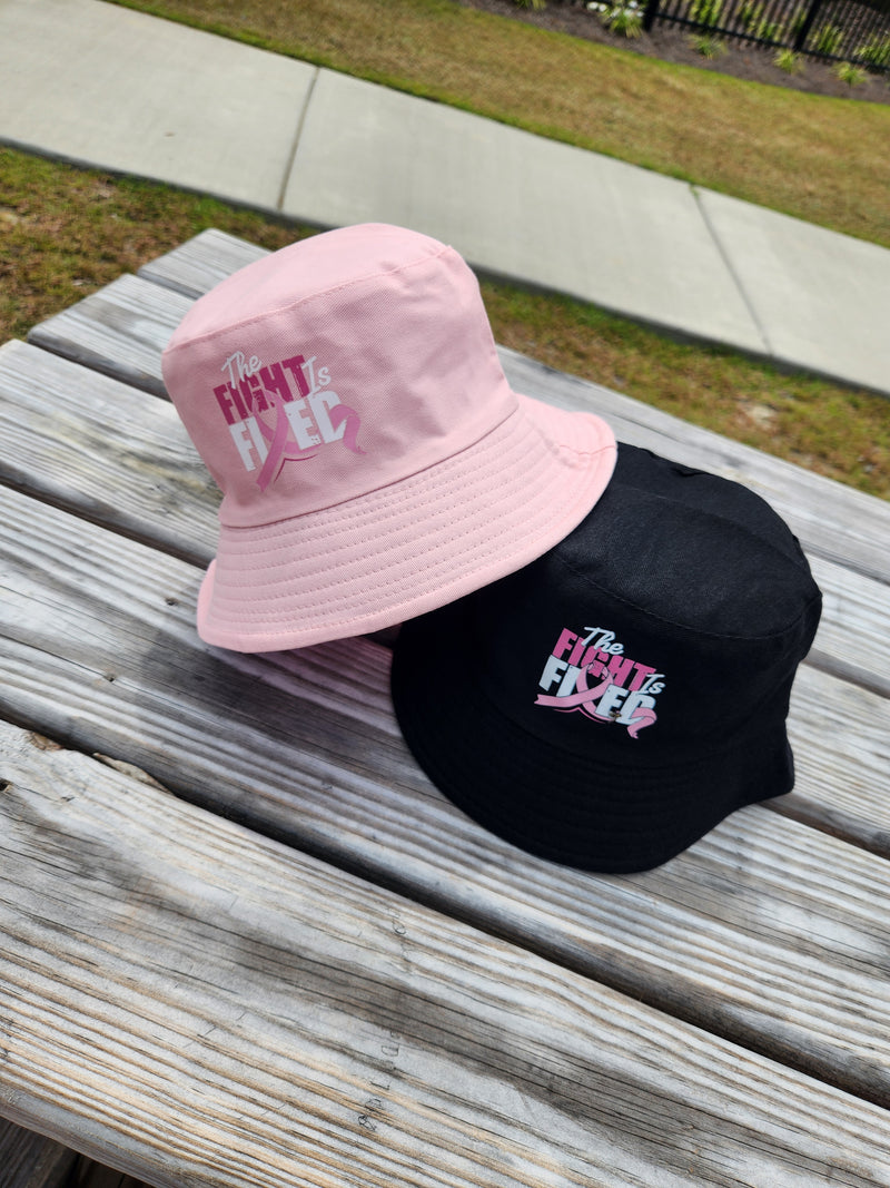 Pink or Black Bucket Hat (Pink Ribbon) - The Fight Is Fixed®