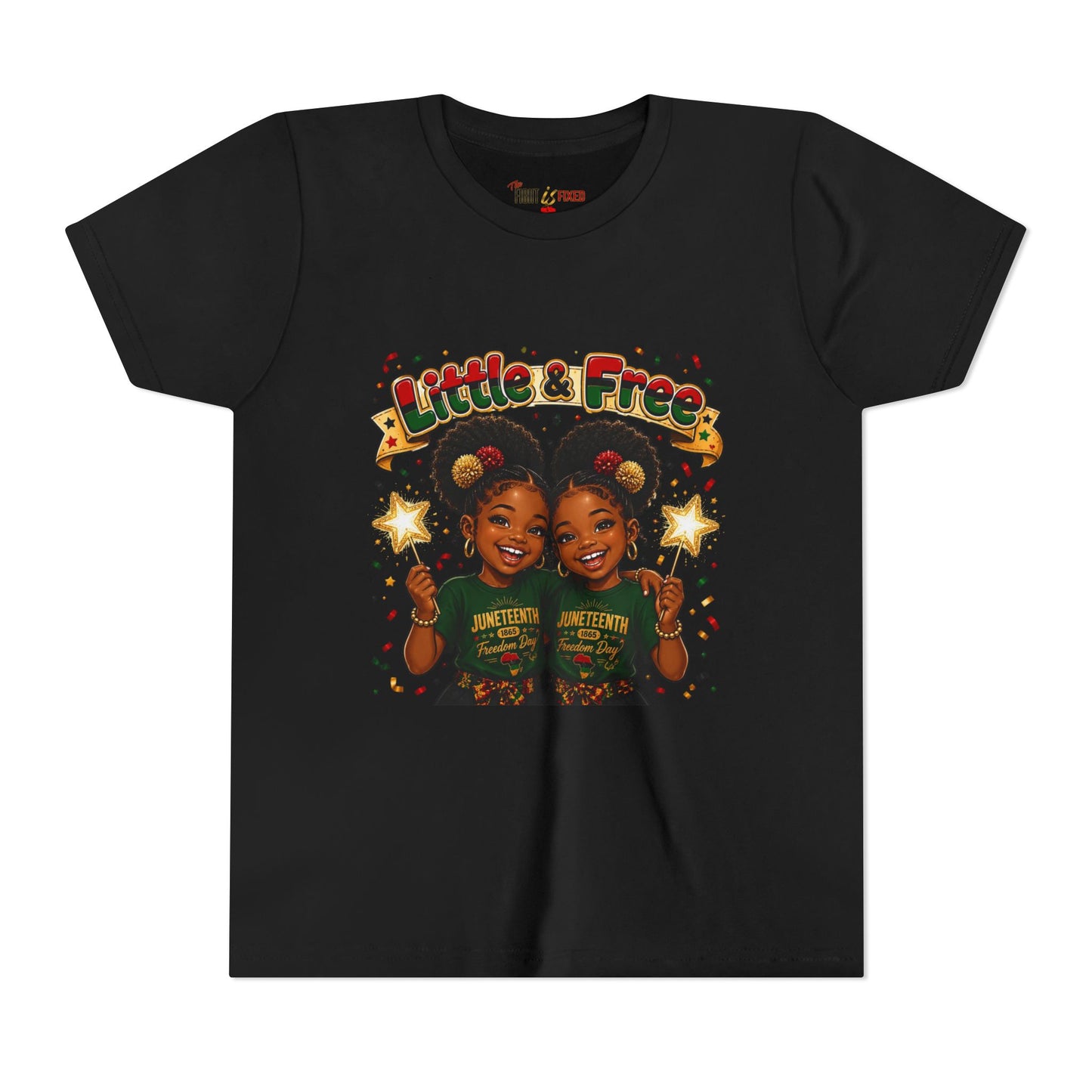 Youth Tee — "Little & Free" Matching Sisters Graphic Shirt