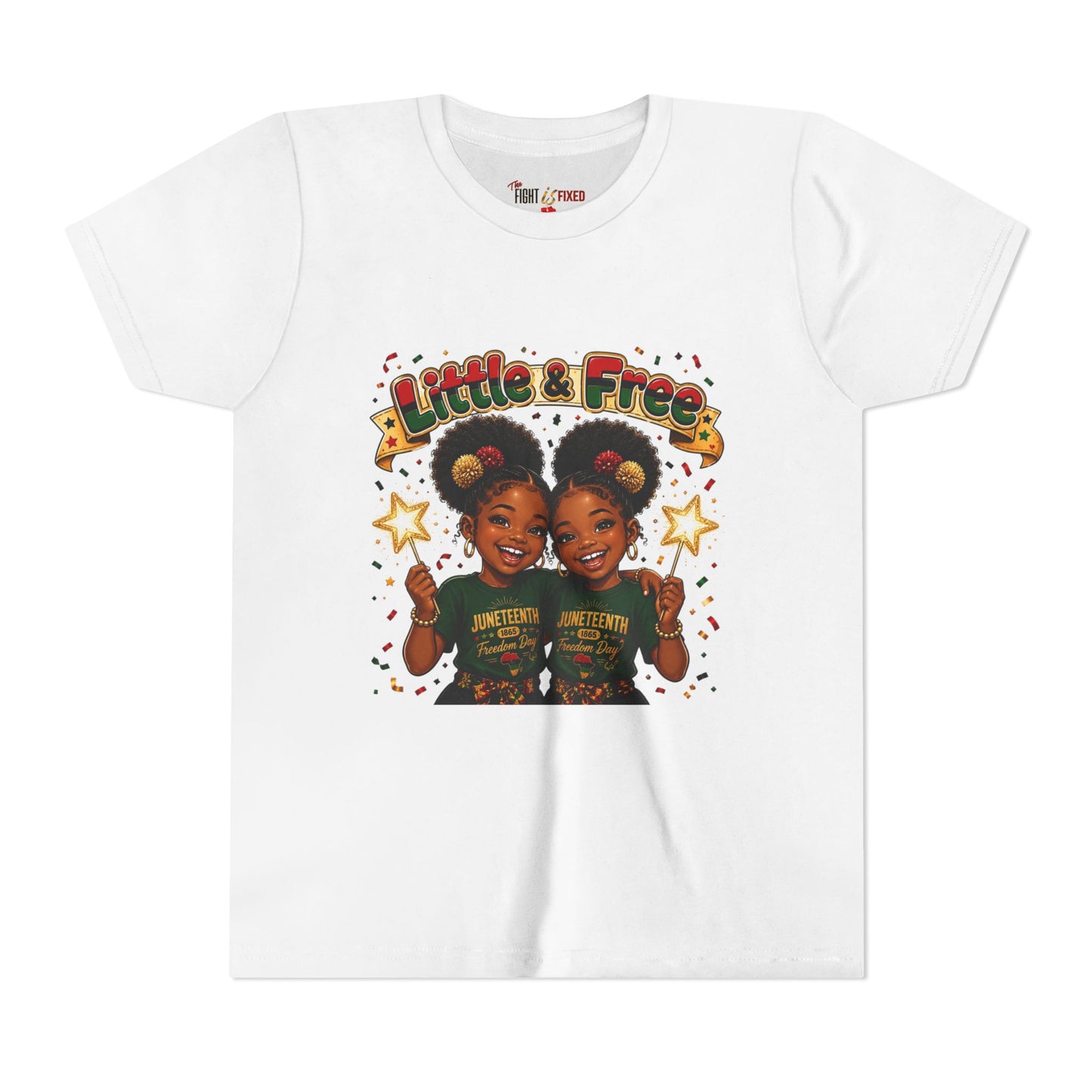 Youth Tee — "Little & Free" Matching Sisters Graphic Shirt