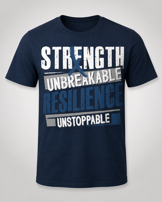 Strength Unbreakable Tee - Blue Ribbon