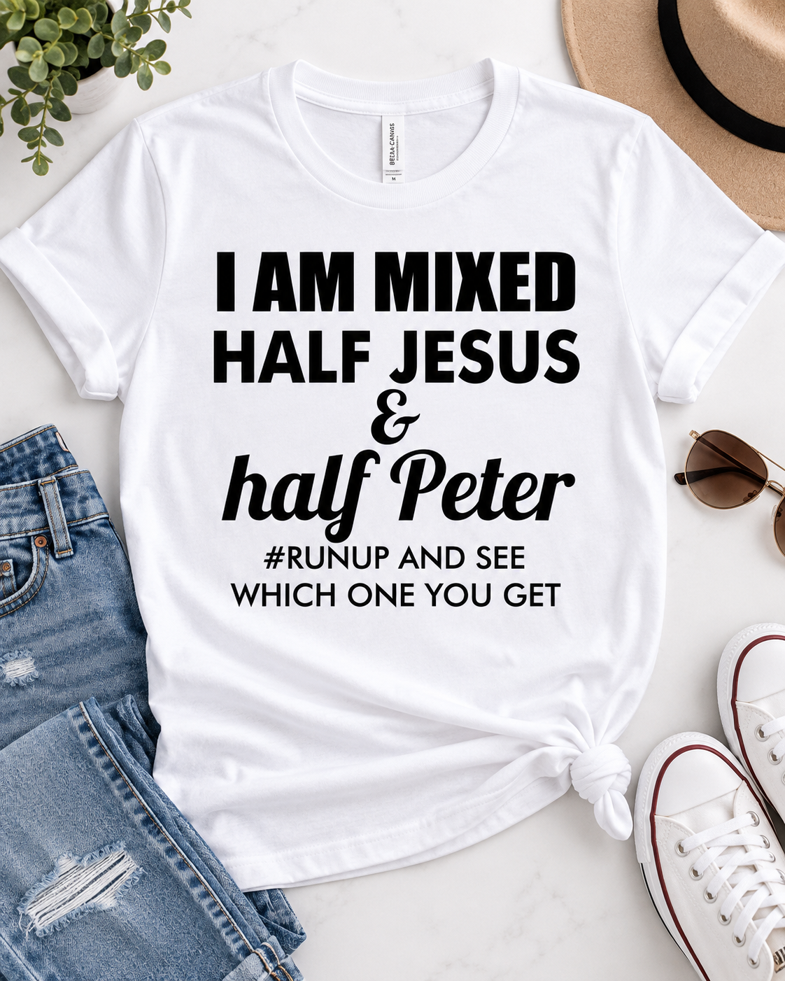 Half Jesus, Half Peter Statement Tee